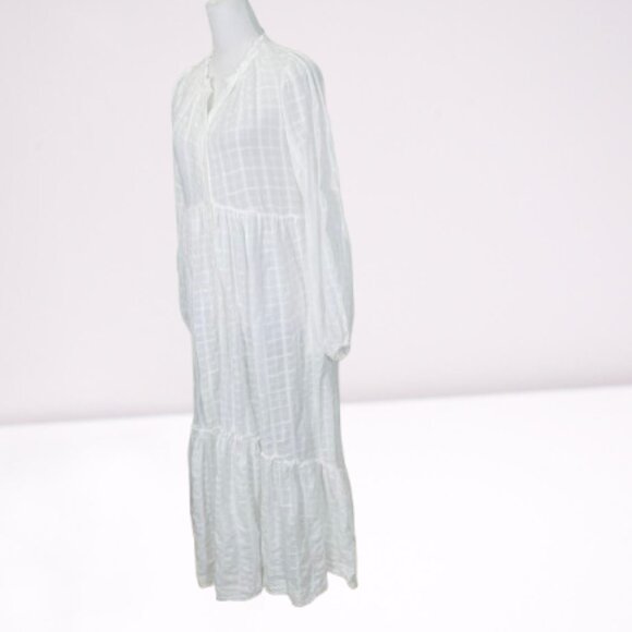Free People NWOT Gauze Edie Plaid Button Front Maxi Dress Size XS White - Picture 11 of 13